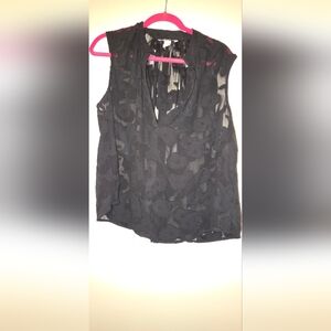 H&M Black Sheer Floral Blouse